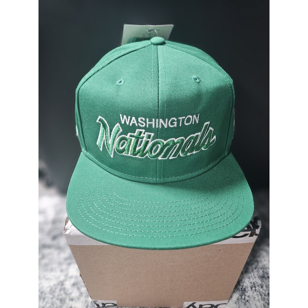 SPORTS SPECIALTIES Script MLB Washington Nationals Green  Snapback Hat Cap